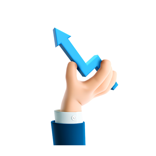 Immagine stilizzata di una mano che tiene una freccia che punta verso l'alto