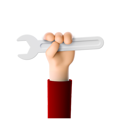 Immagine stilizzata di una mano che tiene una chiave inglese