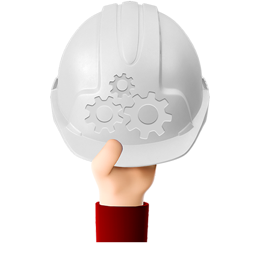 Immagine stilizzata di una mano che tiene un casco da cantiere